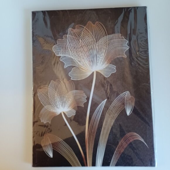 3-Piece Canvas Floral Wall Art Set | 12" x 16" Each | Brown Flower Print - Picture 3 of 5